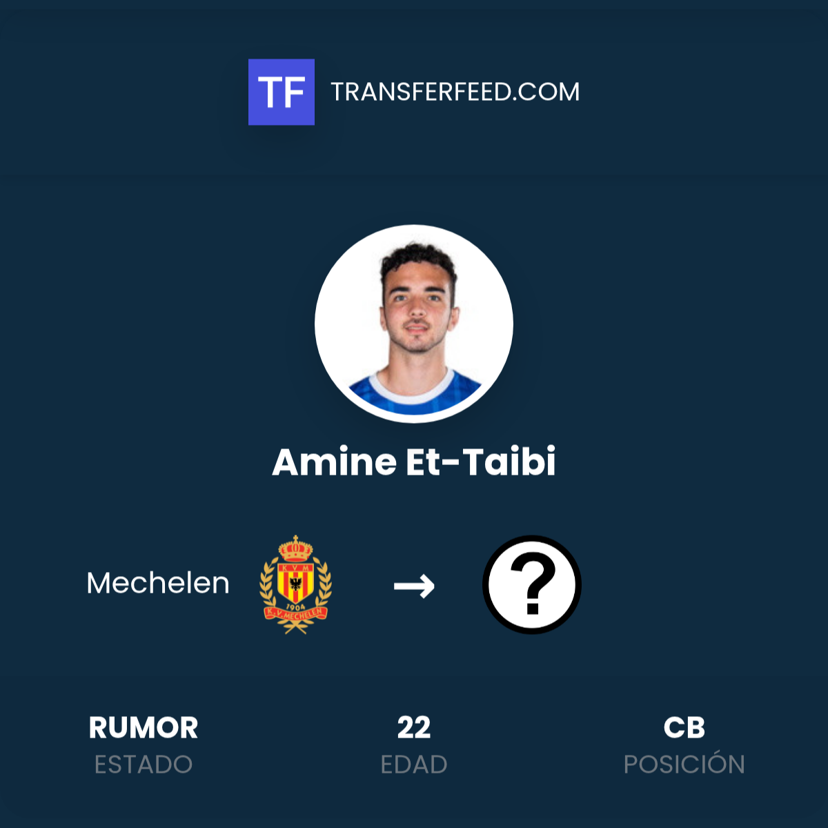 ¿Amine Et-Taibi deja Mechelen? - TransferFeed