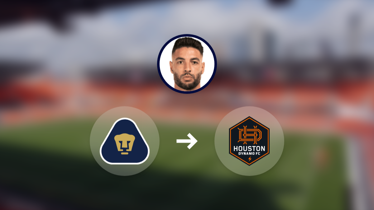 Houston Dynamo competes for Pumas defender Nathan Silva hero image