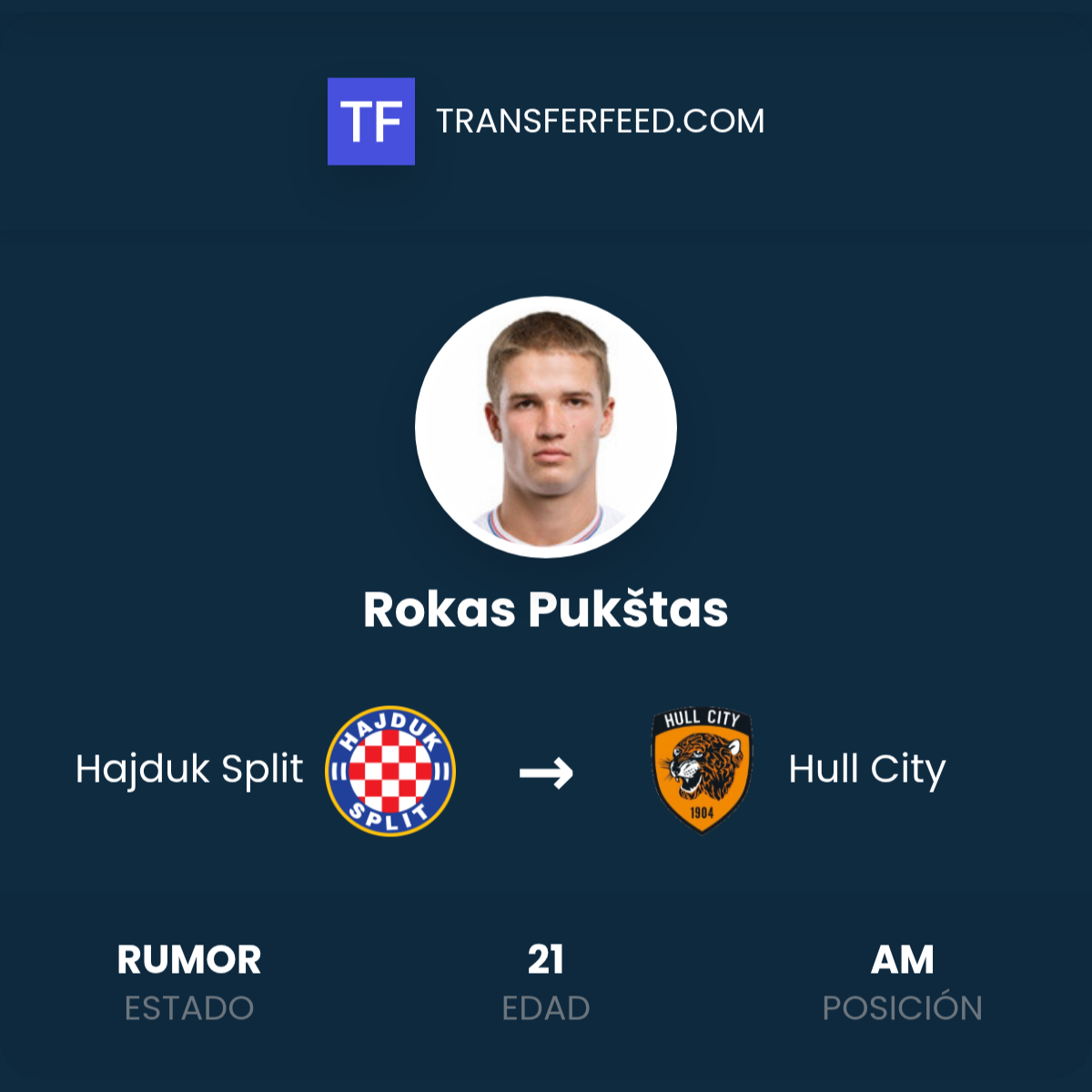 Jacob Rokas Flag Plus Fichaje de Rokas Pukštas: Hajduk Split a Hull City - TransferFeed