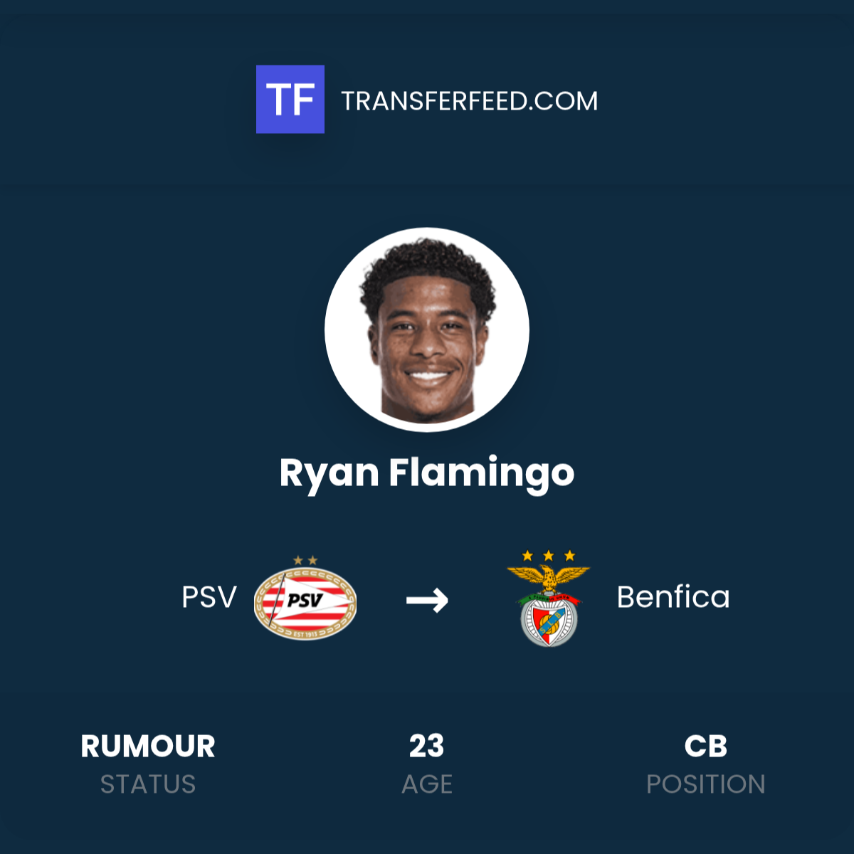 Ryan Flamingo Transfer from PSV to Benfica - TransferFeed