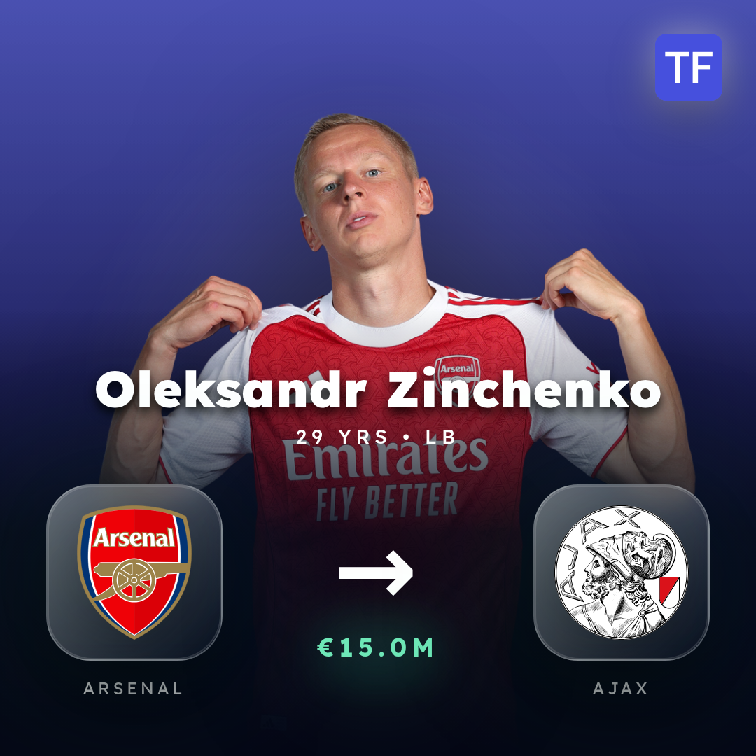 Oleksandr Zinchenko transfer card