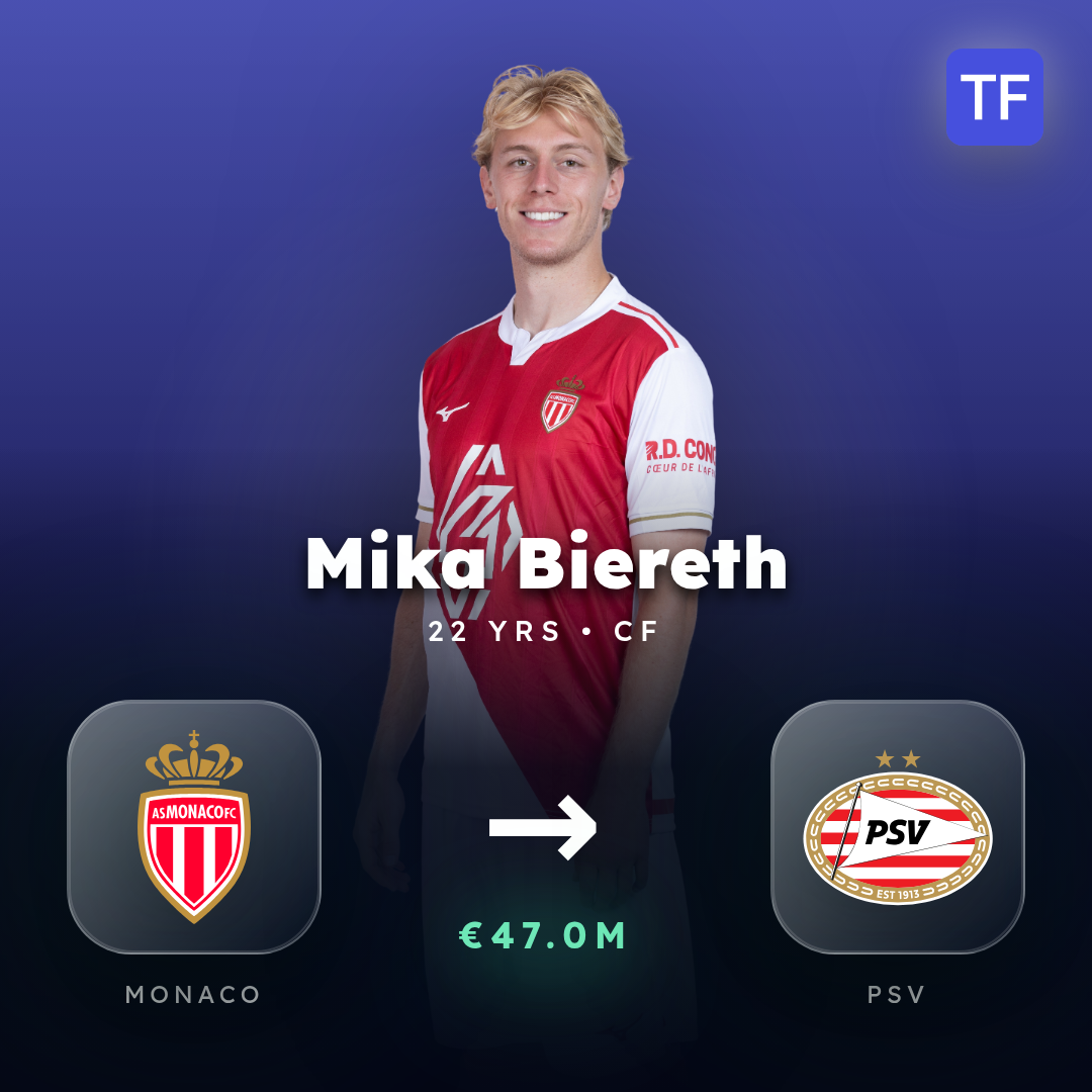 Mika Biereth transfer card