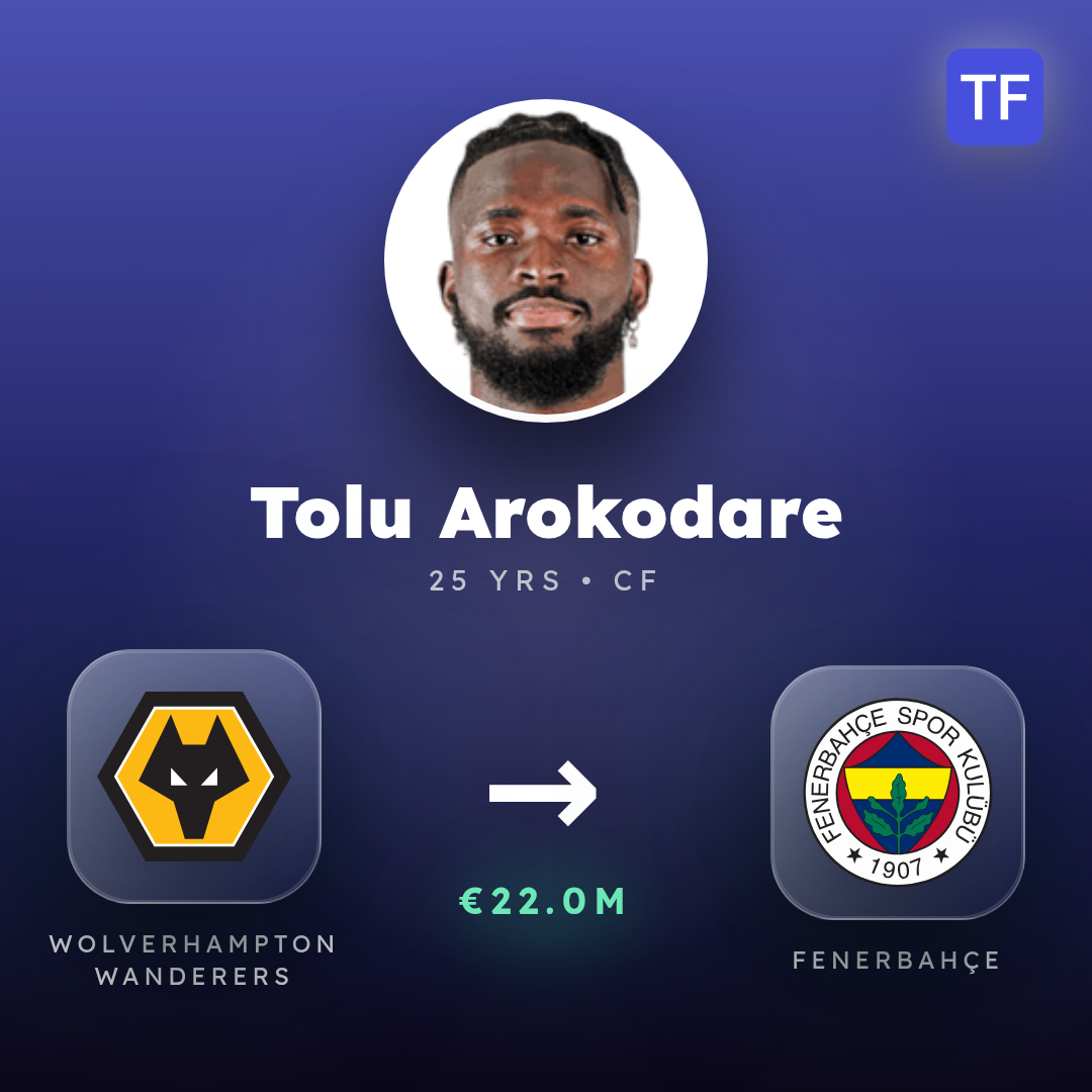 Tolu Arokodare transfer card
