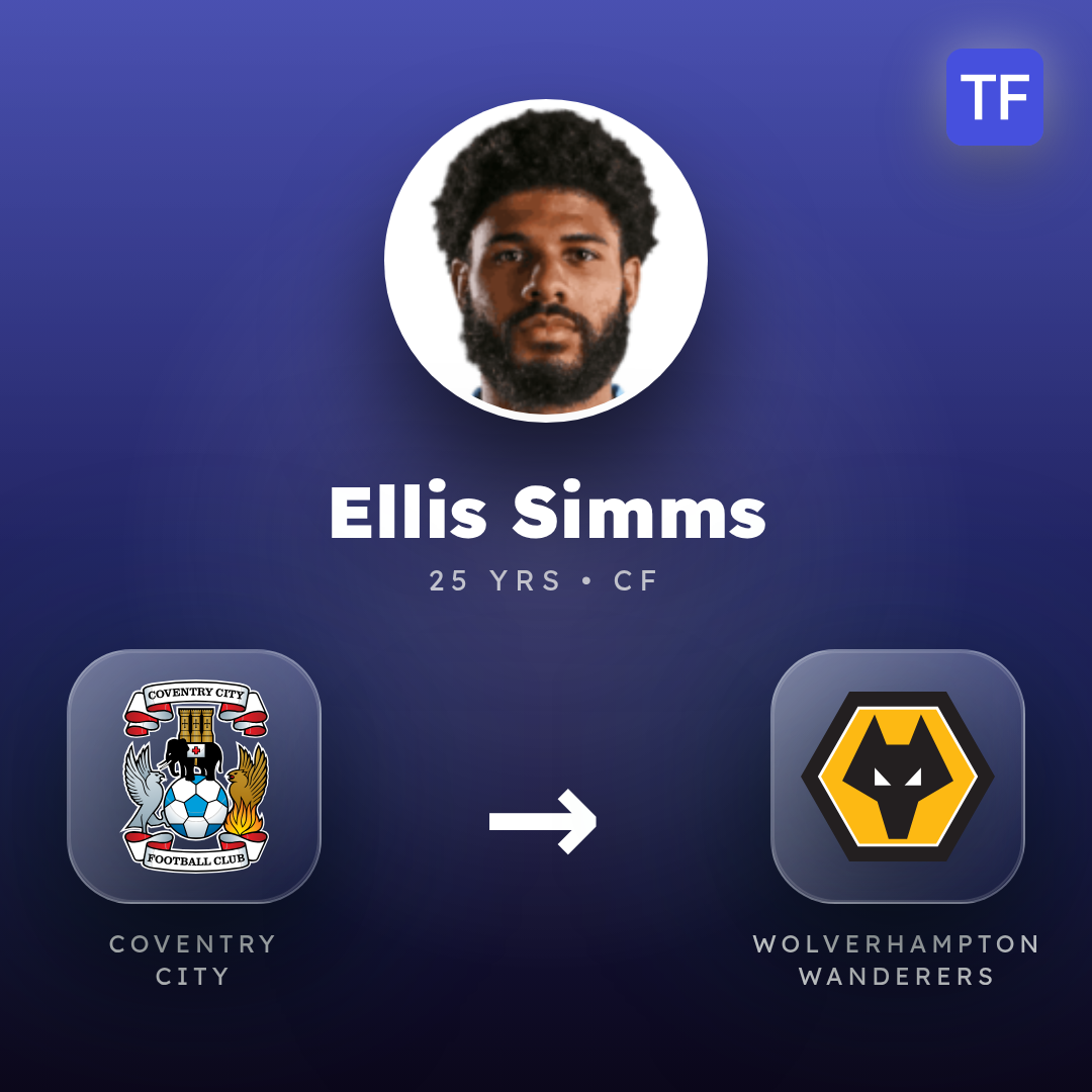 Ellis Simms transfer card