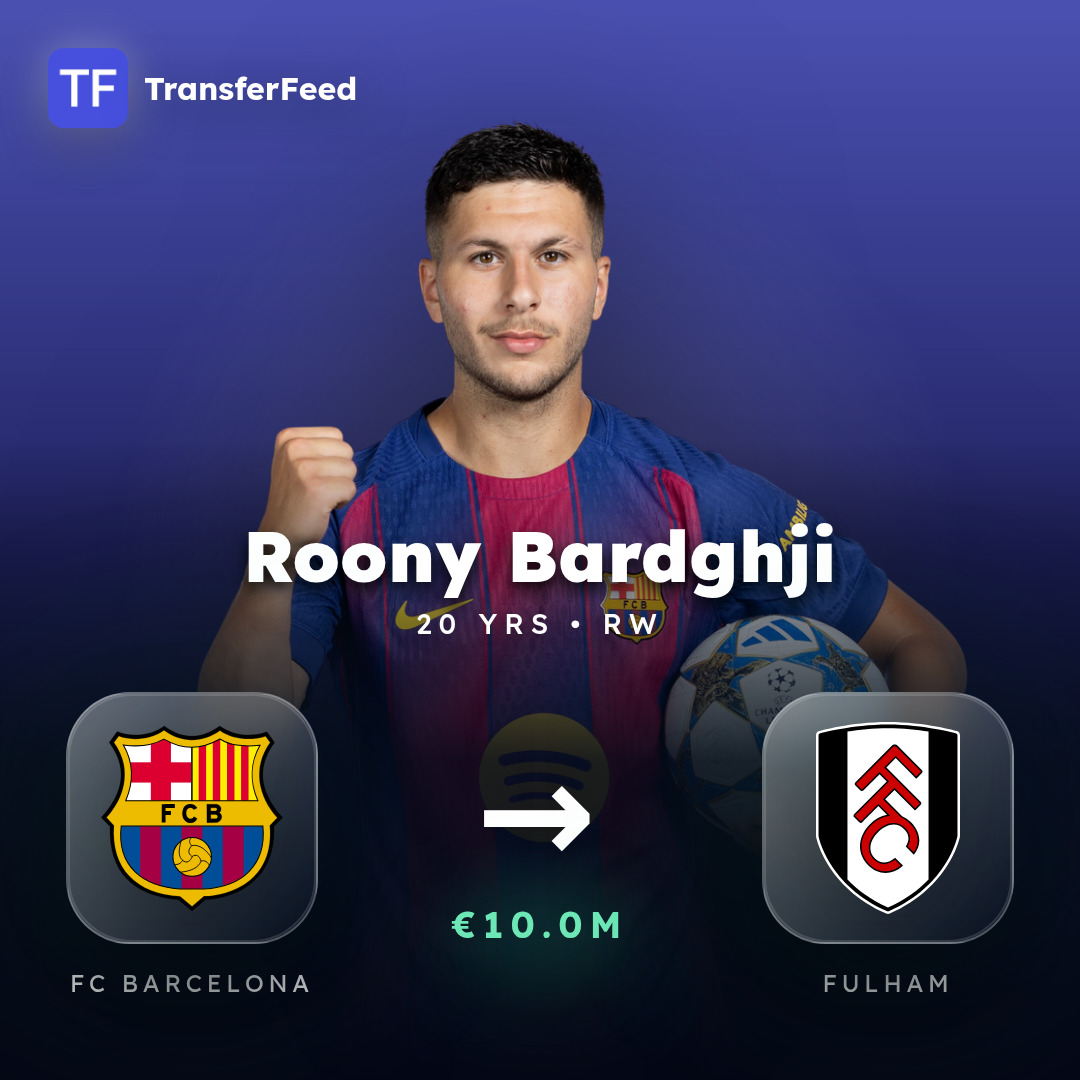Roony Bardghji transfer card