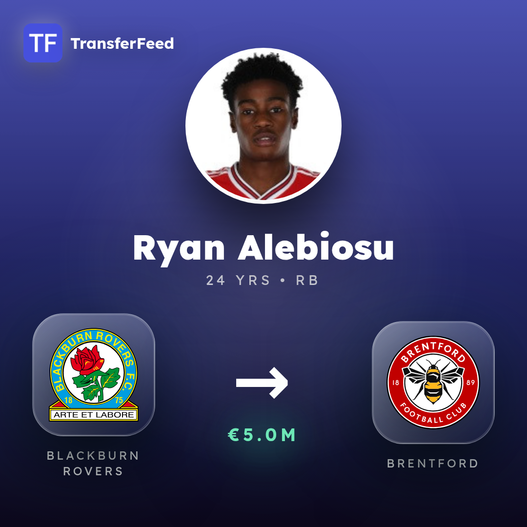 Ryan Alebiosu transfer card