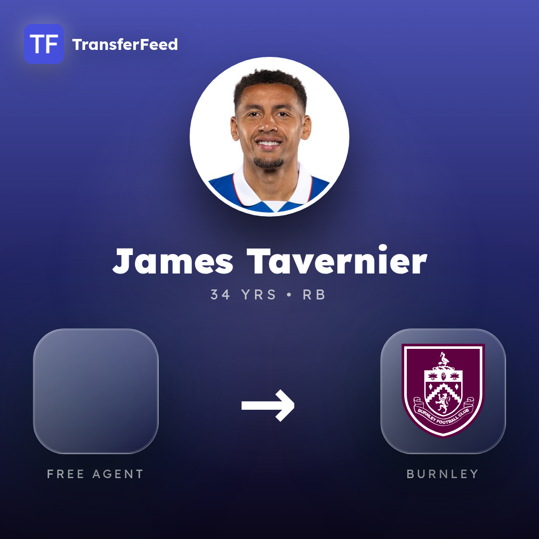 James Tavernier transfer card