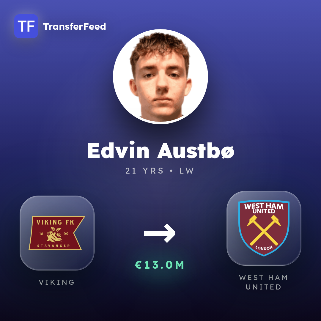 Edvin Austbø transfer card