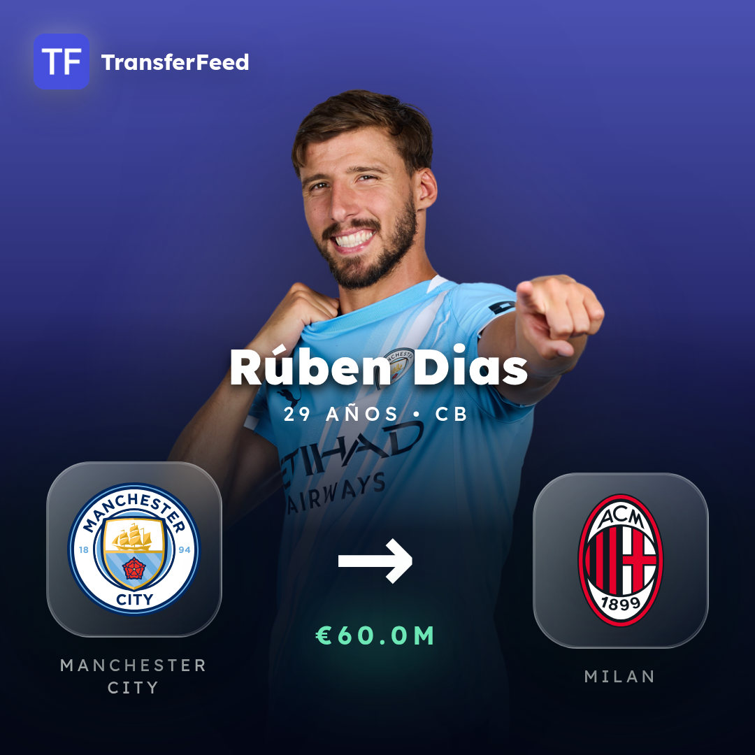 Rúben Dias transfer card