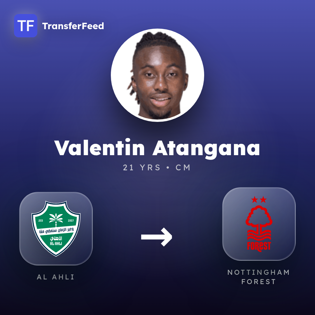 Valentin Atangana transfer card