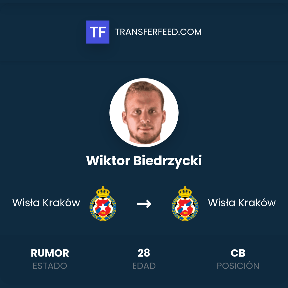 Wiktor Biedrzycki: Renovación de contrato con Wisła Kraków - TransferFeed